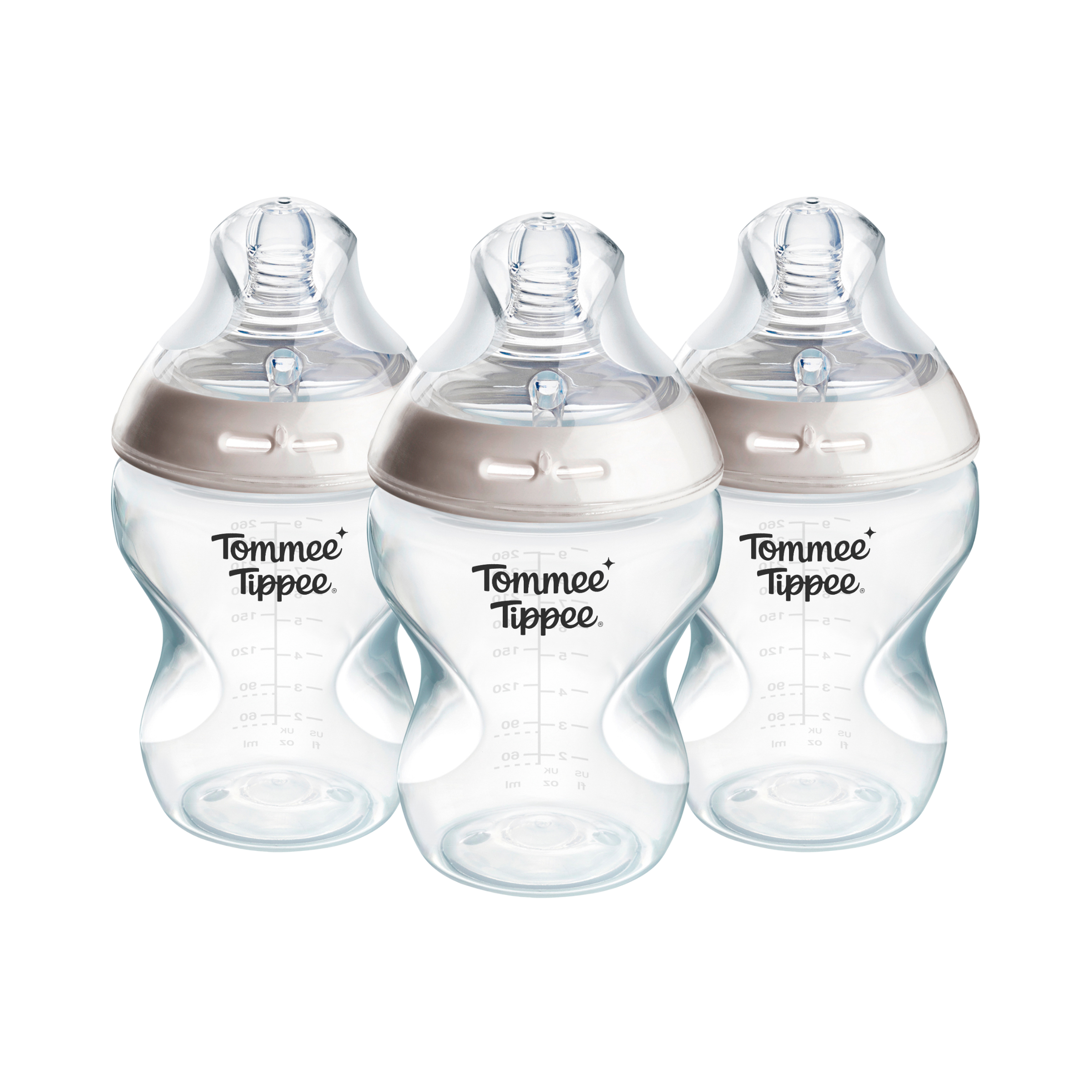 Tommee Tippee Natural Start önsterilizáló cumisüveg ANTI-COLIC cumival lassú áramlás 260 ml 0h+, 3 db