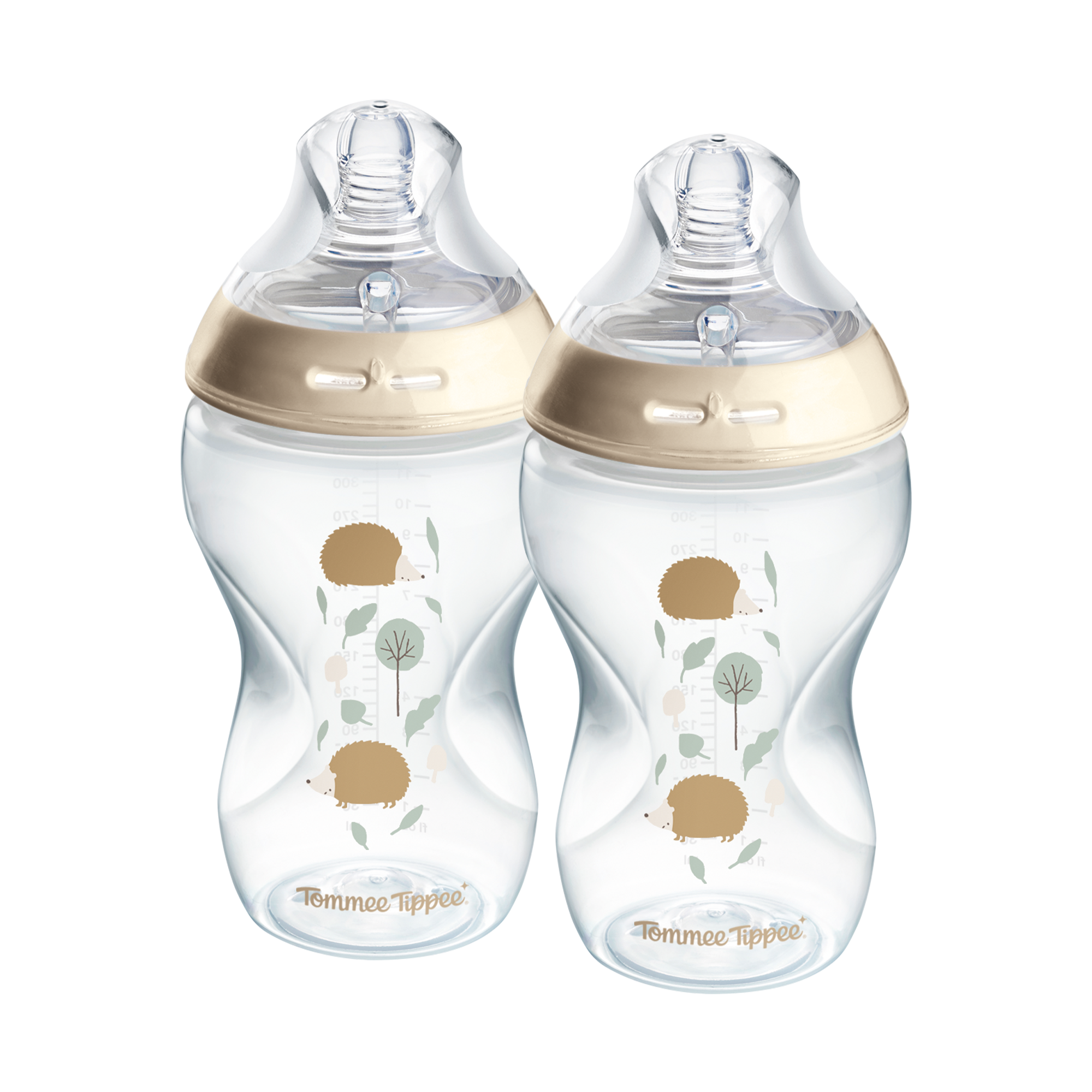 Tommee Tippee Natural Start önsterilizáló cumisüveg ANTI-COLIC cumival közepes áramlás 340 ml 3h+, Süni és Béka, 2 db
